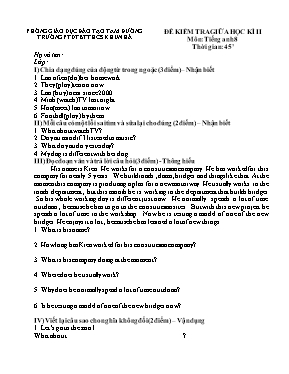 Đề kiểm tra giữa học kỳ II môn Tiếng Anh Lớp 8 (Chương trình thí điểm) - Mã đề 002 - Trường THPT Phan Đình Giót (Có đáp án)